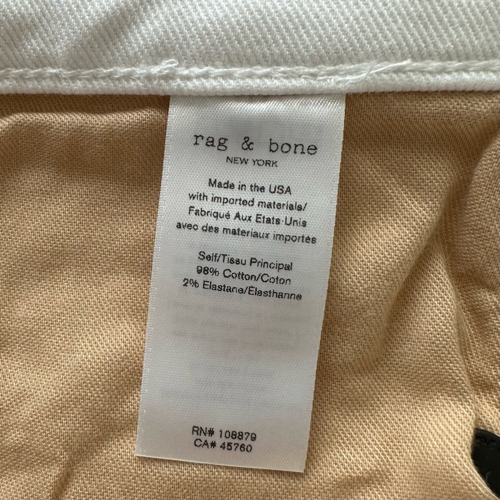 Rag & Bone Straight High Rise White Jeans NWOT - Picture 12 of 16